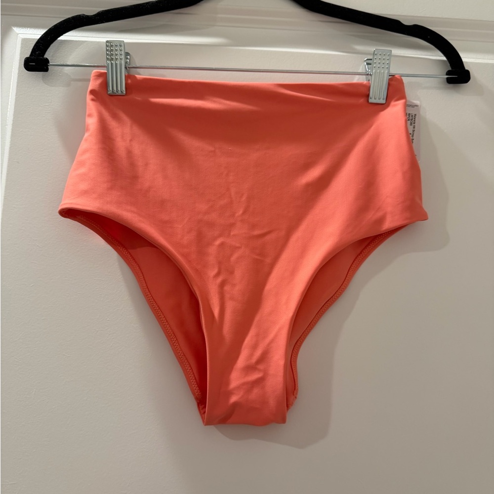 Waterside High-Waist Skimpy Fit Swim Bottoms - raspberry cream